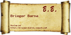 Brieger Barna névjegykártya